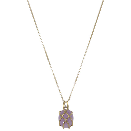 9ct Gold Jade Dress/Cocktail Pendant With Chain