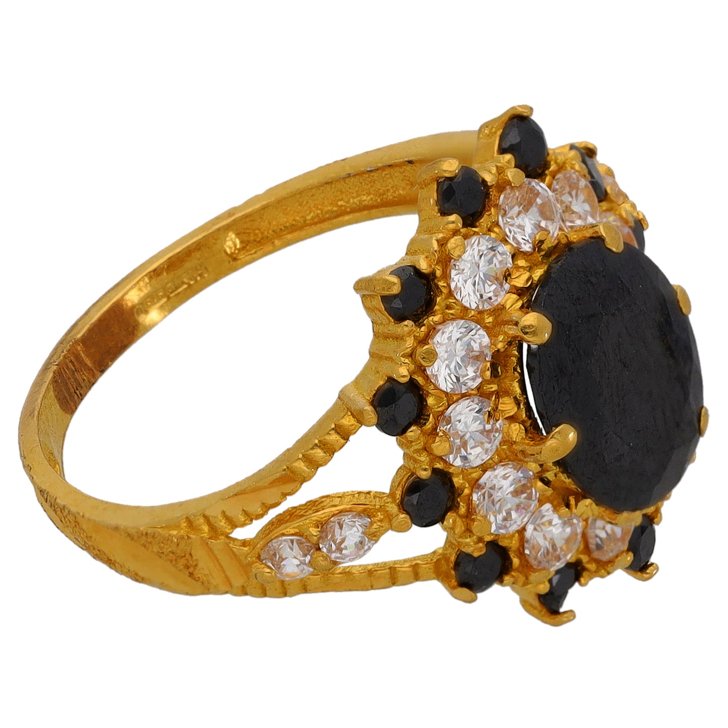 22ct Gold Imitation Gems Dress/Cocktail Ring Size L