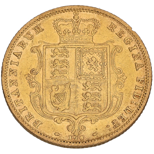 22ct Gold Queen Victoria Half Sovereign Coin 1877