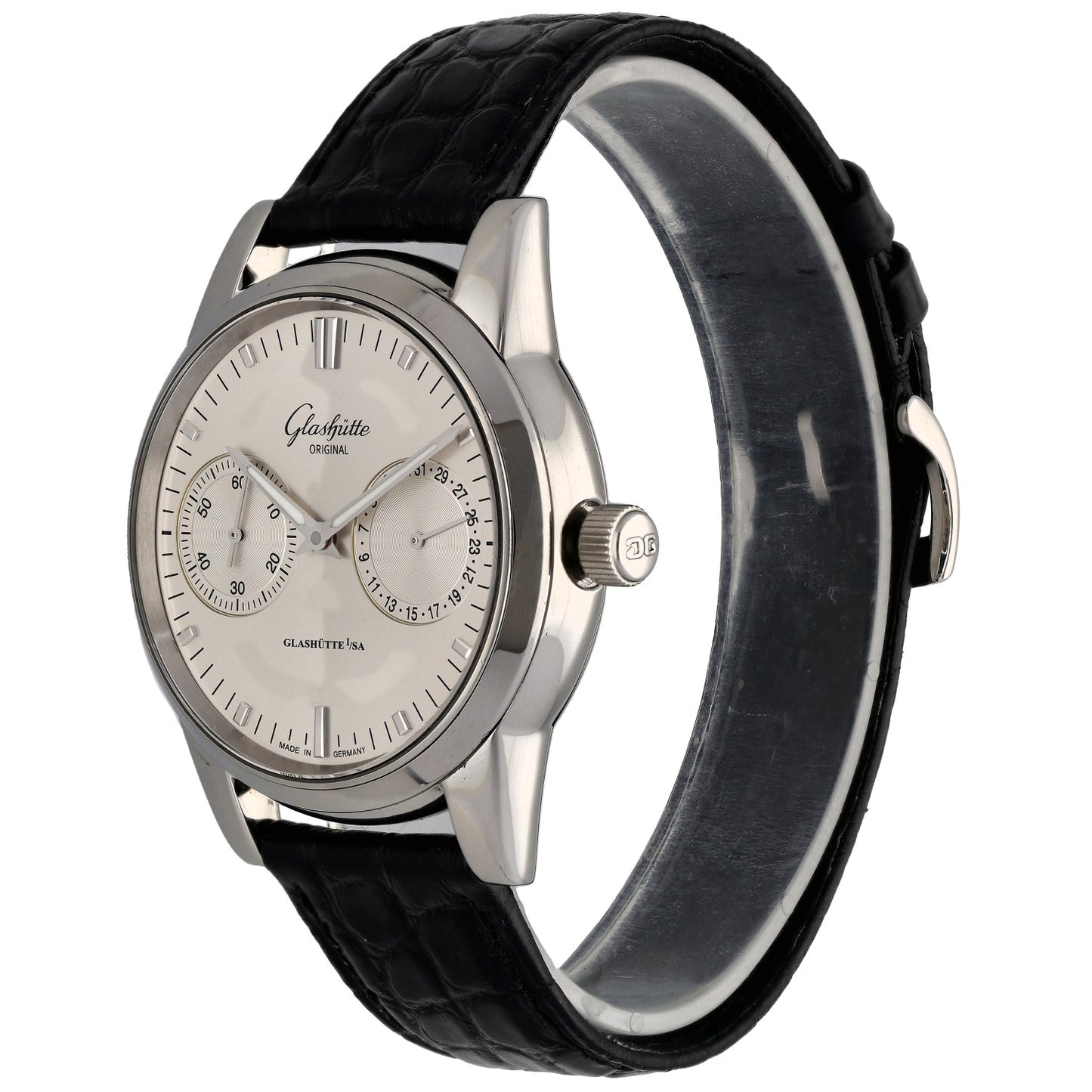 Glashütte Original Senator Hand Date 1.39.58.02.02.04 40mm Stainless Steel Watch
