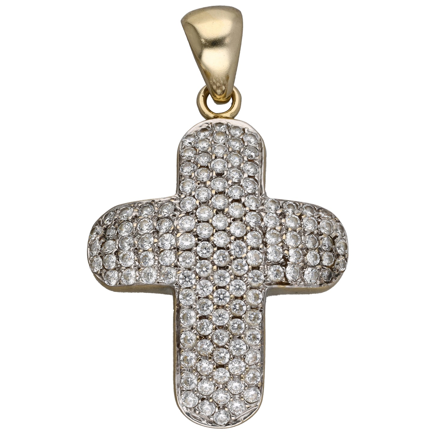 9ct Gold Cubic Zirconia Cross Pendant