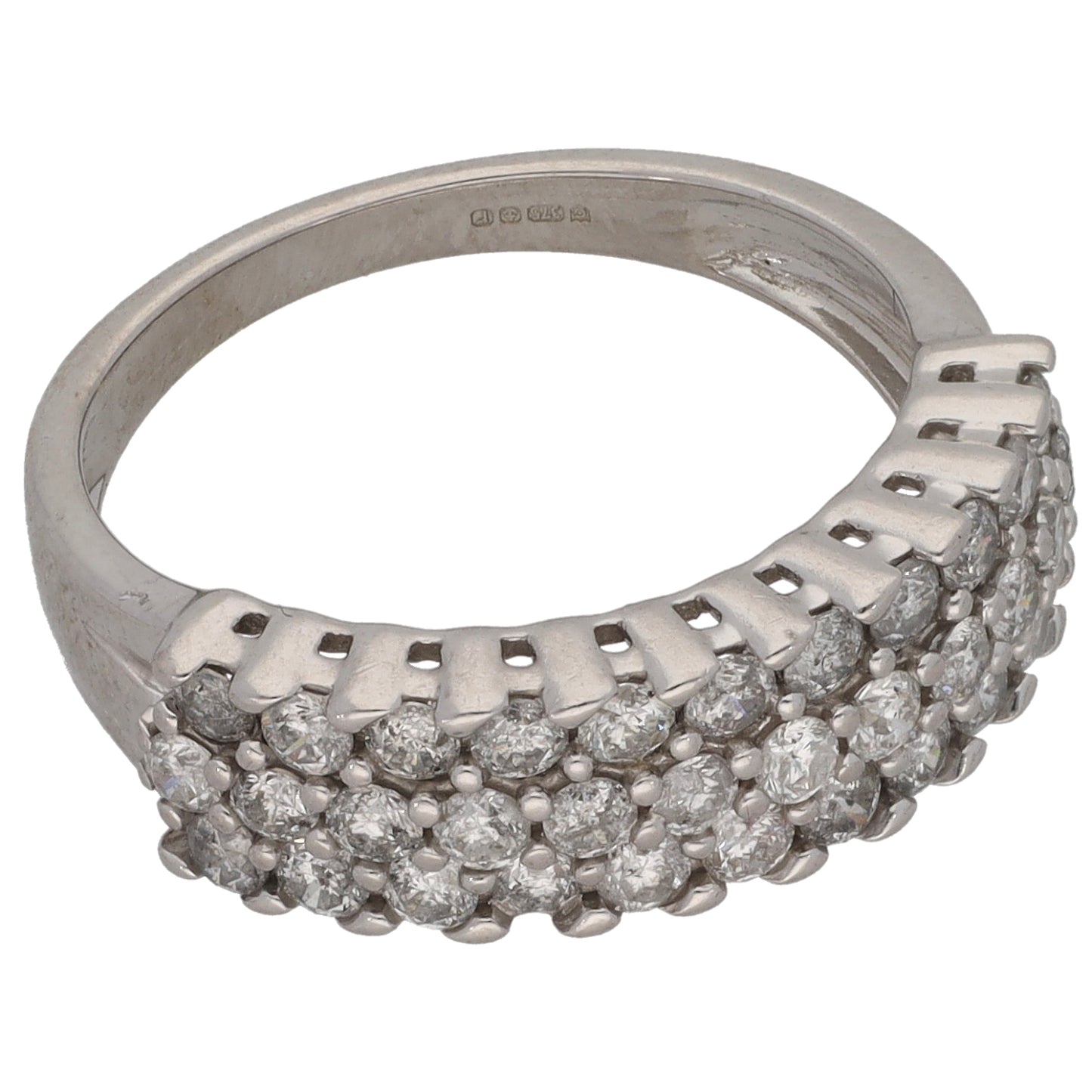 9ct White Gold 1.02ct Diamond Dress/Cocktail Ring Size L