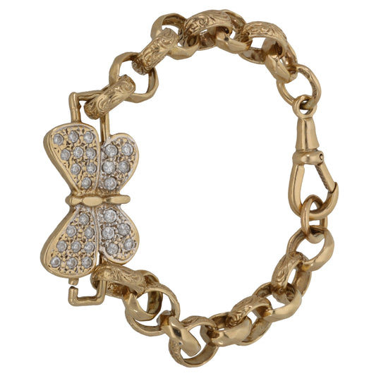 9ct Gold Cubic Zirconia Fancy Stone Set Bracelet