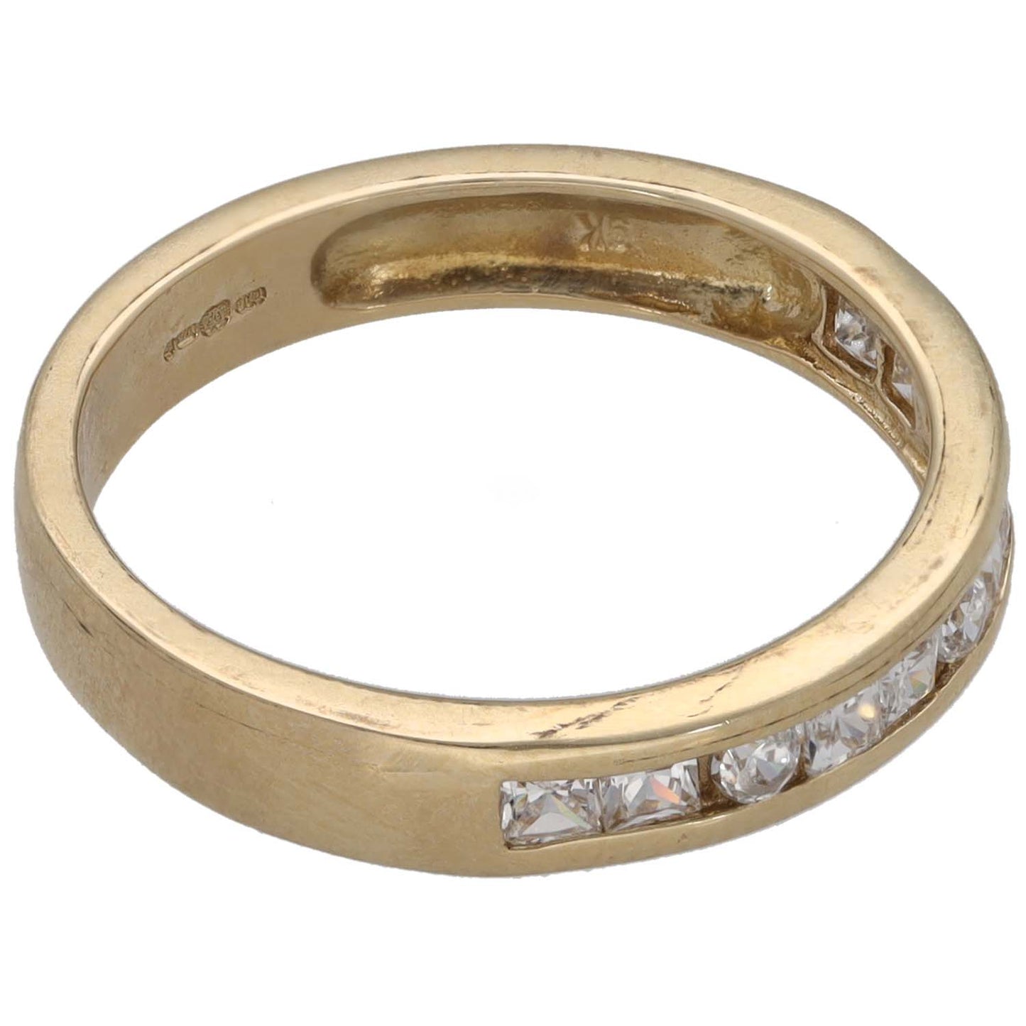 9ct Gold Cubic Zirconia Half Eternity Ring Size O