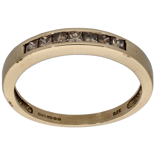 9ct Gold 0.35ct Diamond Half Eternity Ring Size M
