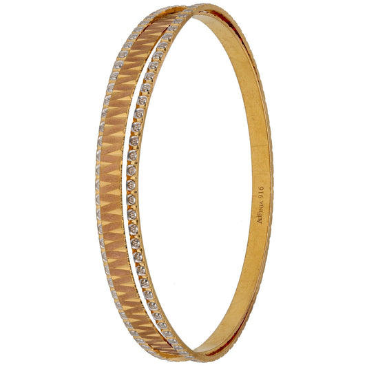 22ct Tricolour Gold Cubic Zirconia Bangle