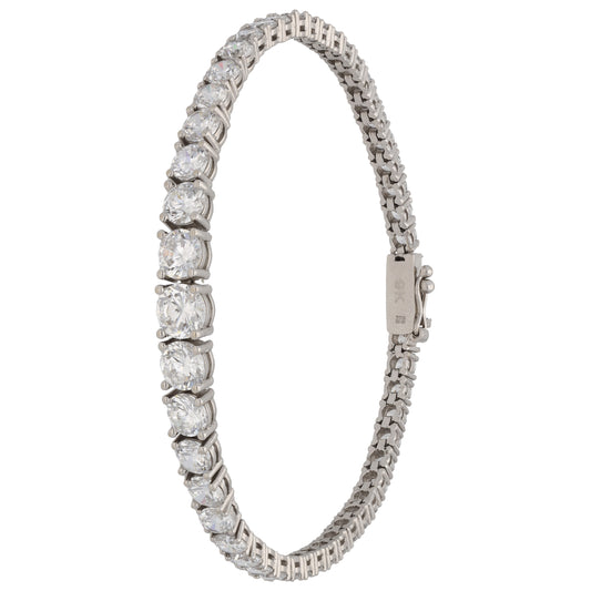 9ct White Gold Cubic Zirconia Line/Tennis Bracelet