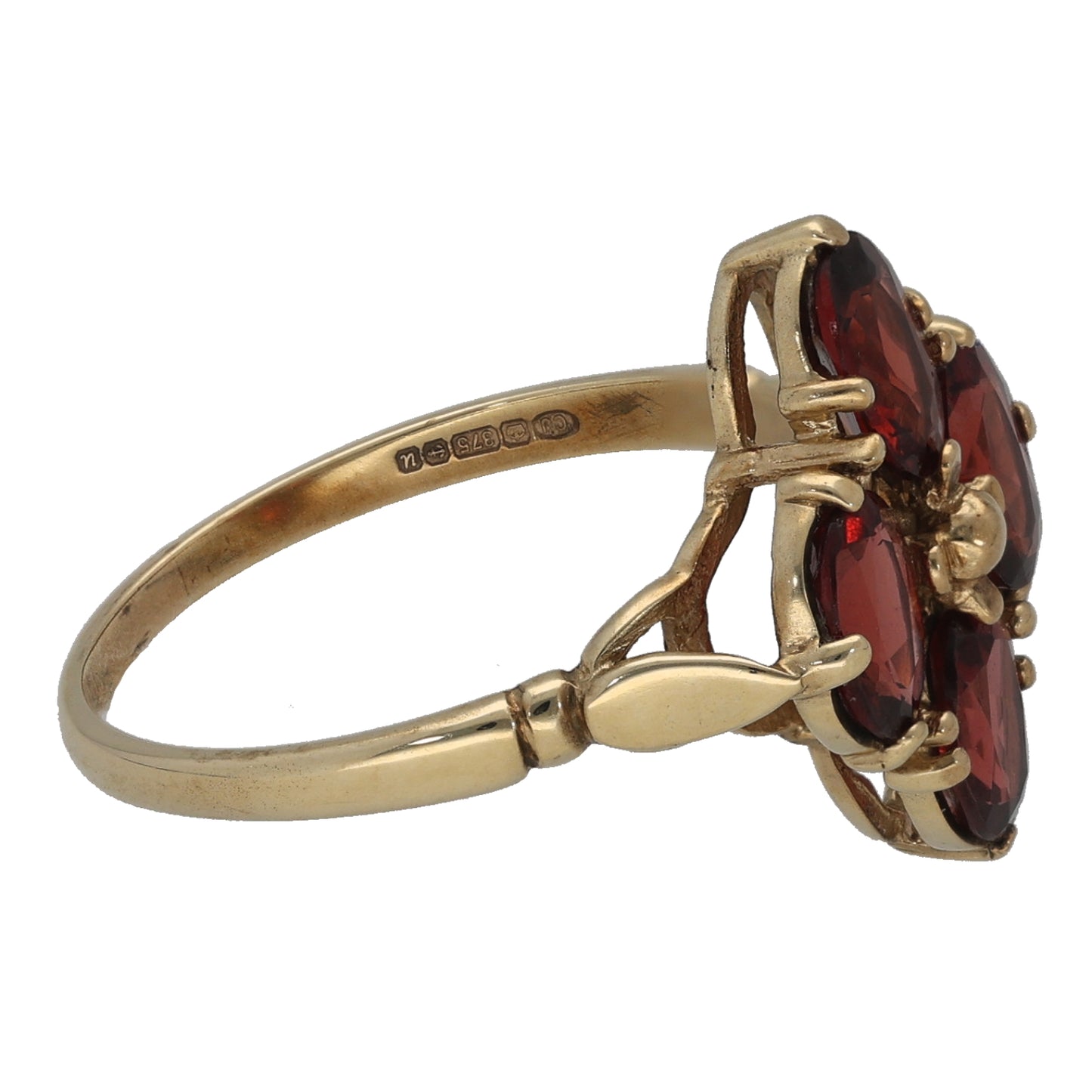 9ct Gold Garnet Dress/Cocktail Ring Size P