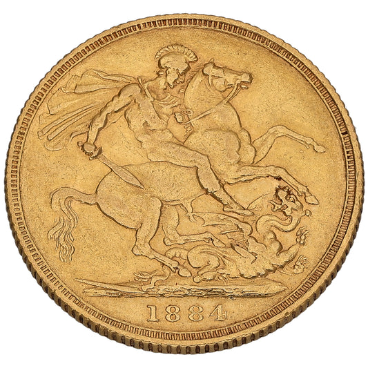 22ct Gold Queen Victoria Full Sovereign Coin 1884