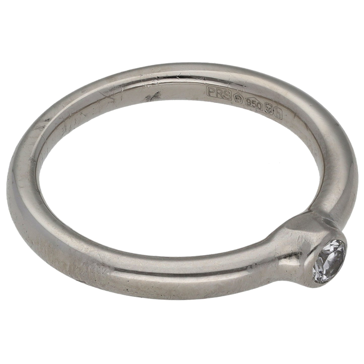 Platinum 0.10ct Diamond Solitaire Ring Size M