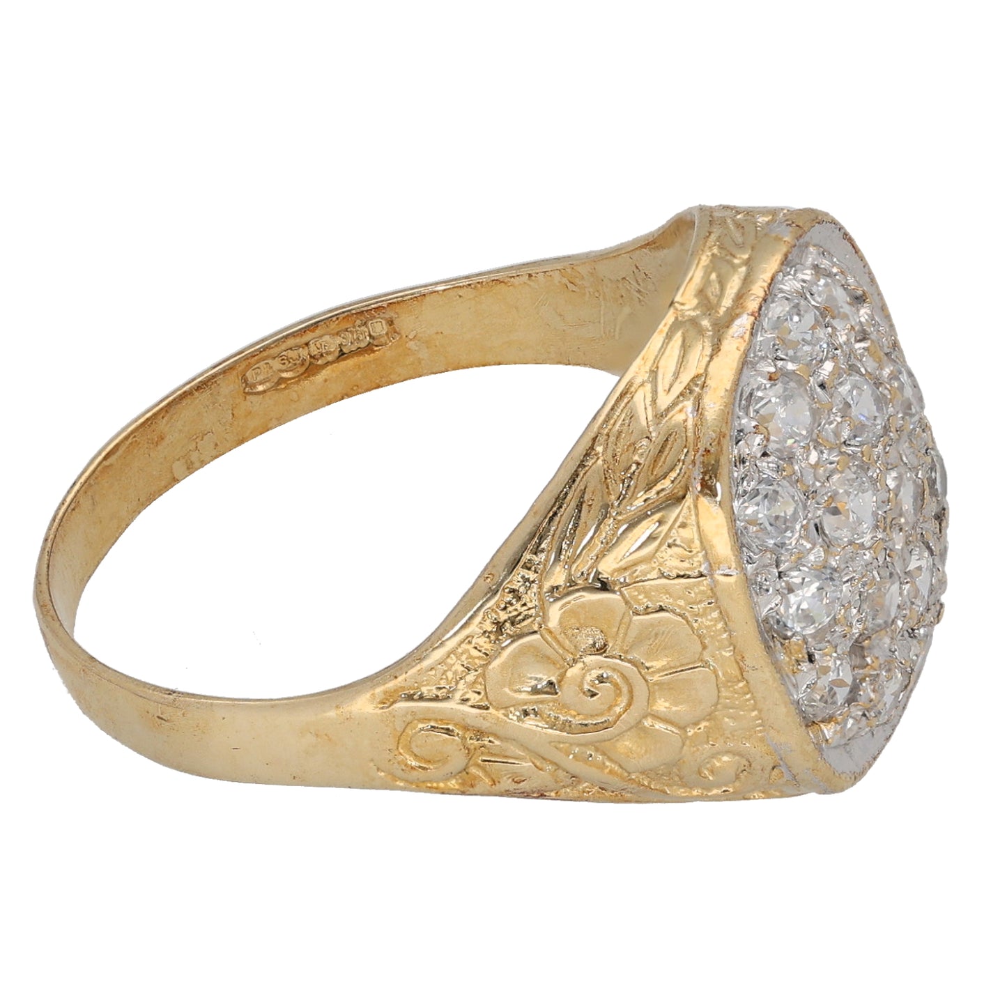 9ct Gold Cubic Zirconia Dress/Cocktail Ring Size U