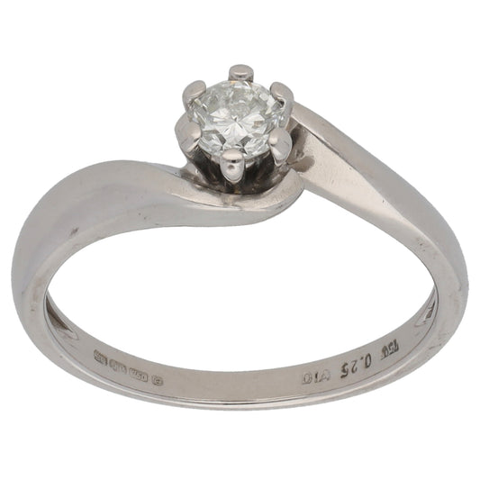 18ct Gold 0.25ct Diamond Solitaire Ring Size L
