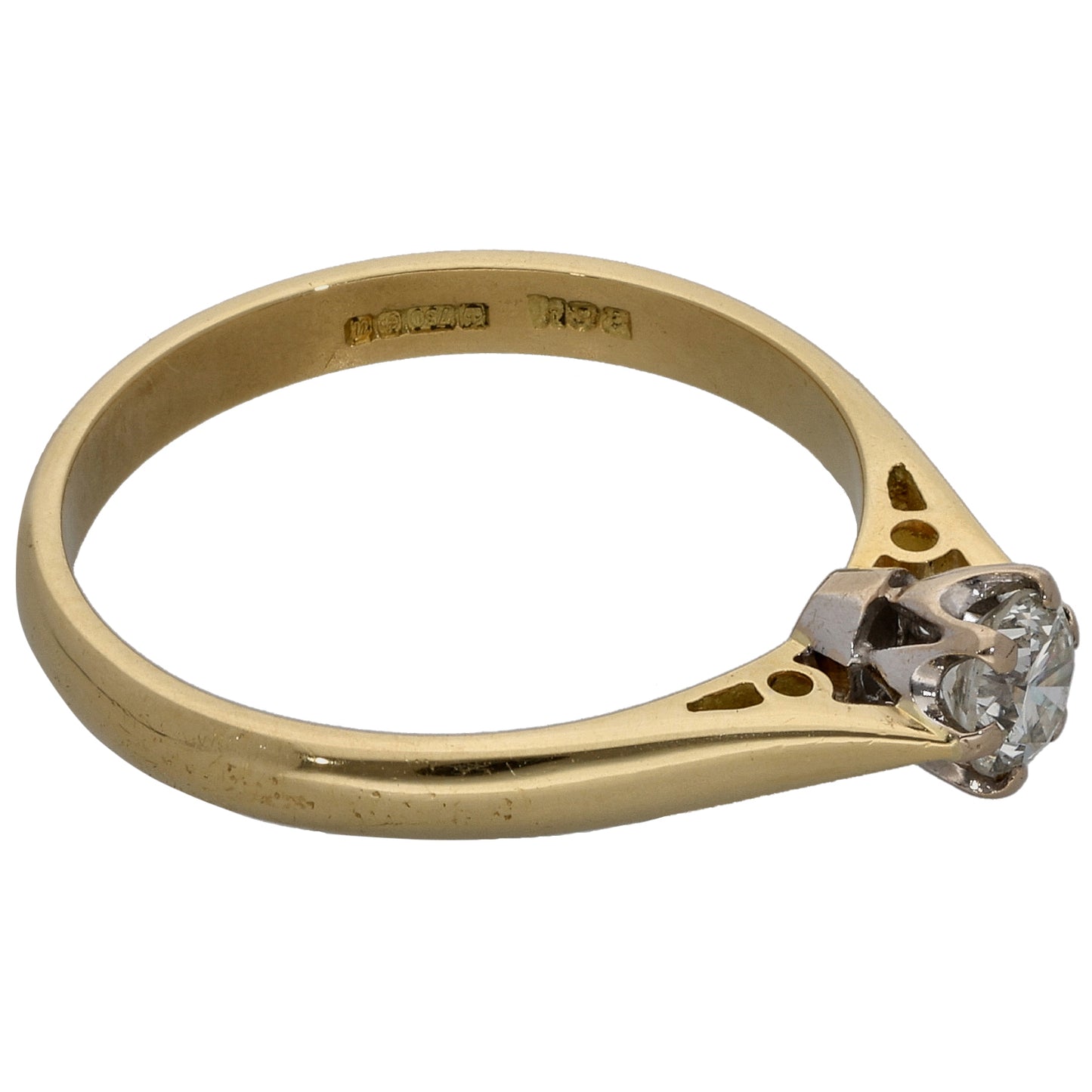 18ct Gold 0.31ct Diamond Solitaire Ring Size L