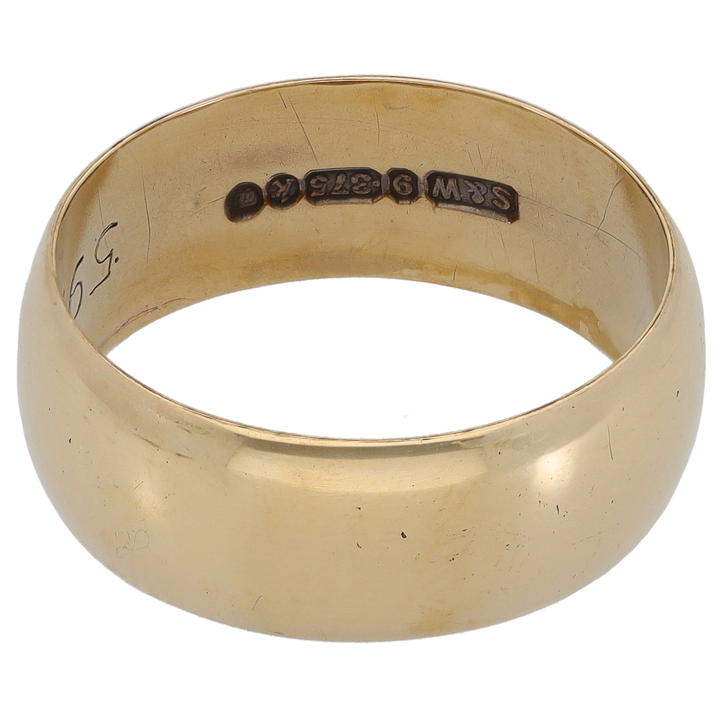 9ct Gold Plain Wedding Ring Size P