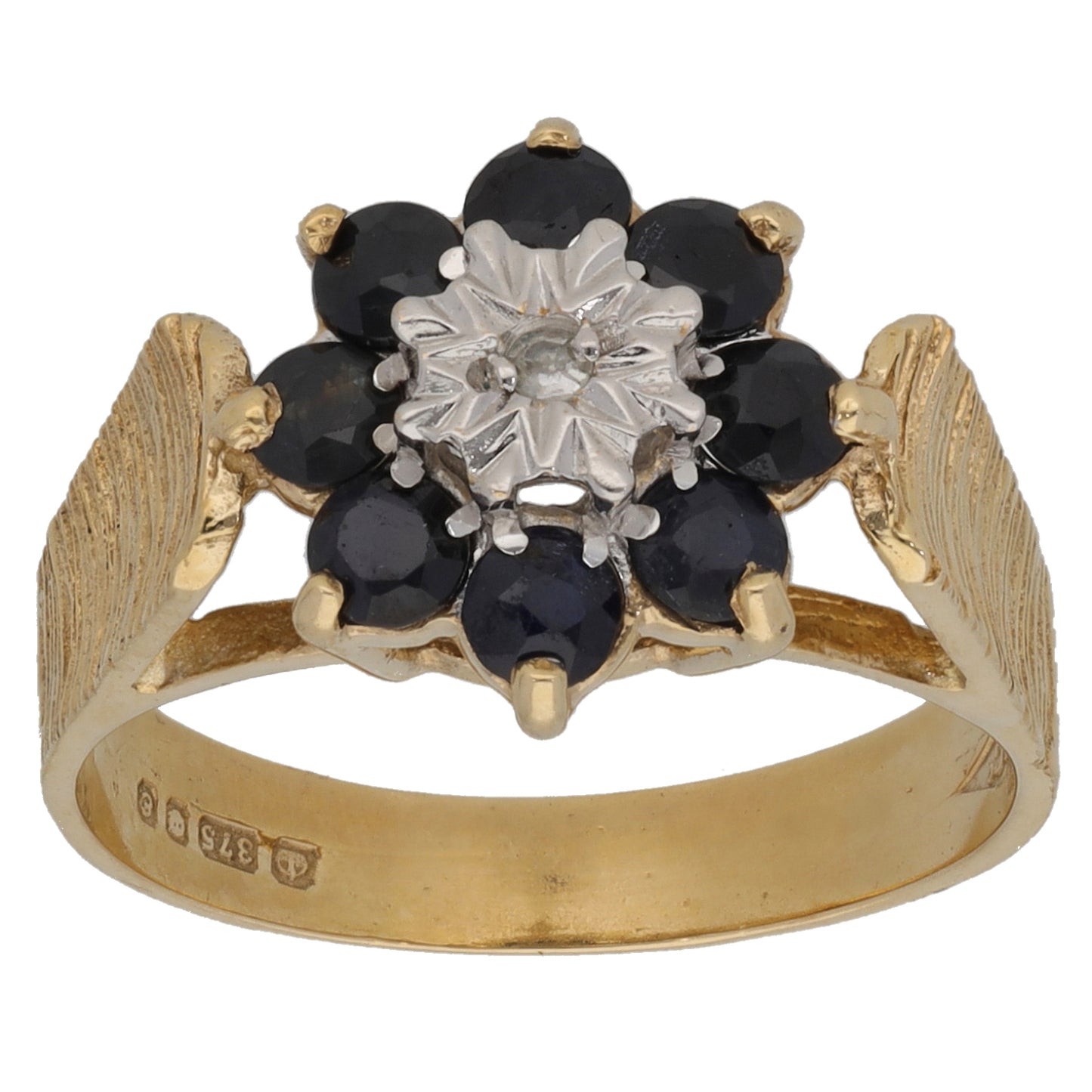 9ct Gold 0.01ct Sapphire Dress/Cocktail Ring Size O