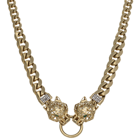 14ct Gold Imitation Gems Fancy Necklace 16"