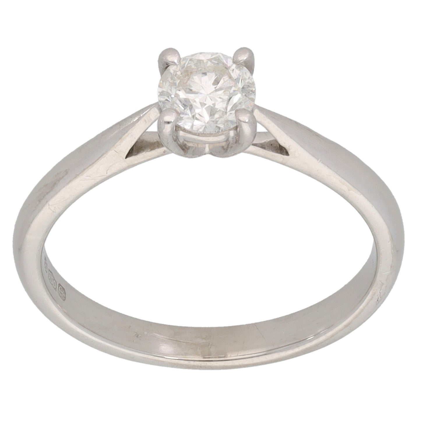 Platinum 0.35ct Diamond Solitaire Ring Size K