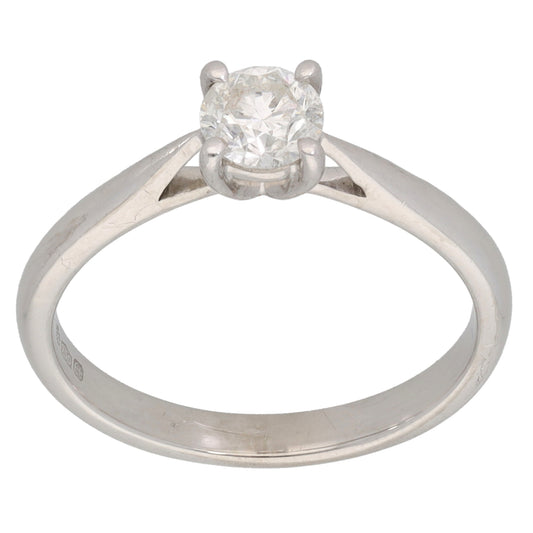 Platinum 0.35ct Diamond Solitaire Ring Size K