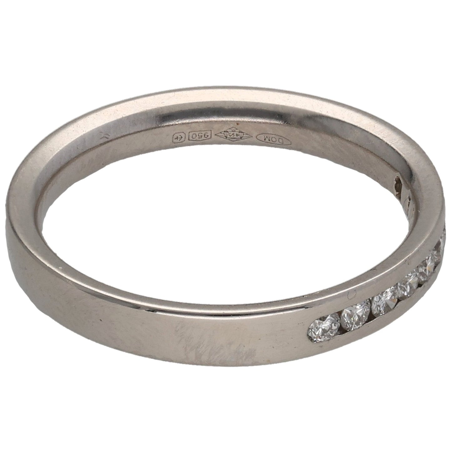 Platinum 0.18ct Diamond Half Eternity Ring Size K