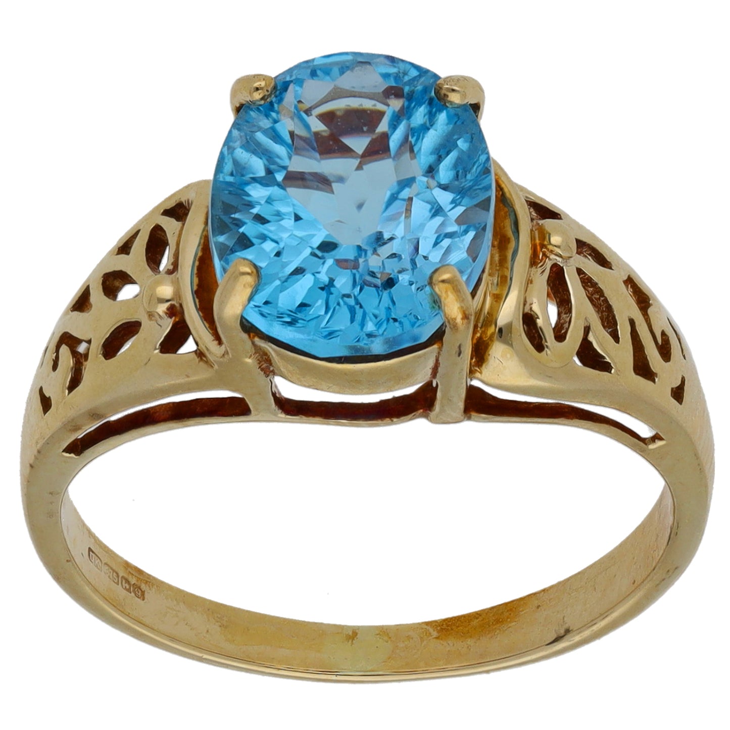 9ct Gold Topaz Single Stone Ring Size N