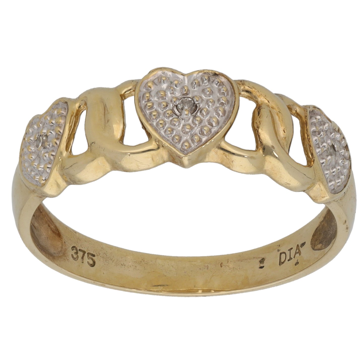 9ct Bicolour Gold 0.03ct Diamond Cluster Ring Size P