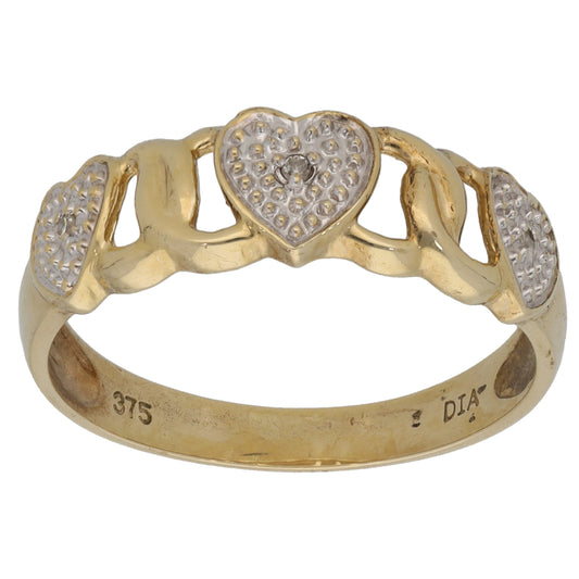 9ct Bicolour Gold 0.03ct Diamond Cluster Ring Size P