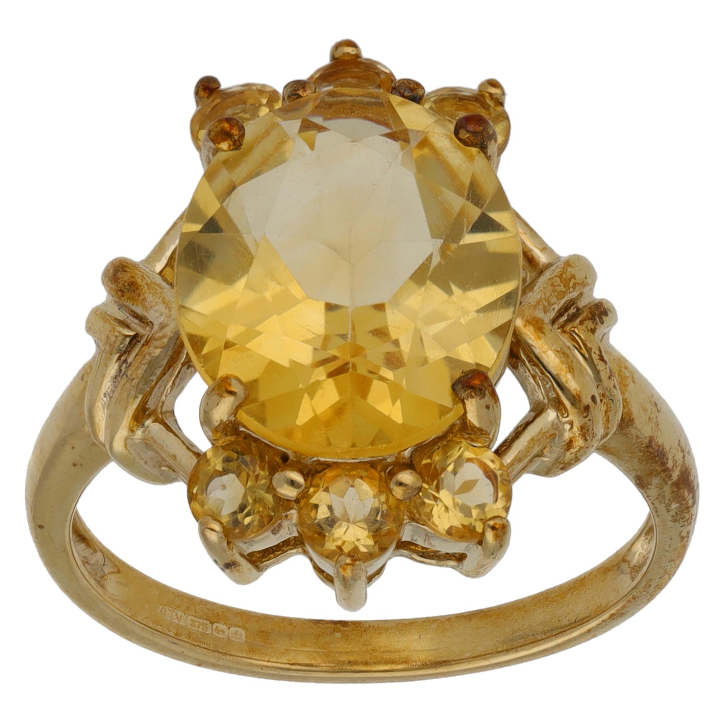 9ct Gold Citrine Single Stone Ring Size N