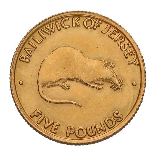 22ct Gold Queen Elizabeth II Silver Wedding Five Pounds Coin 1972