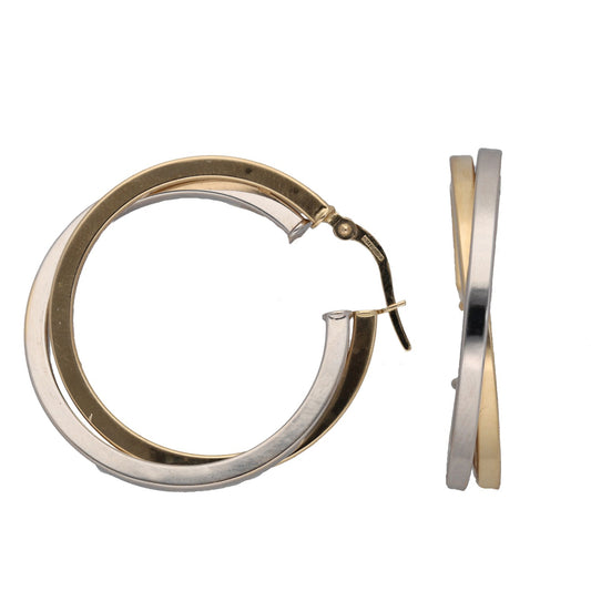 14ct Bicolour Gold Hoop Earrings