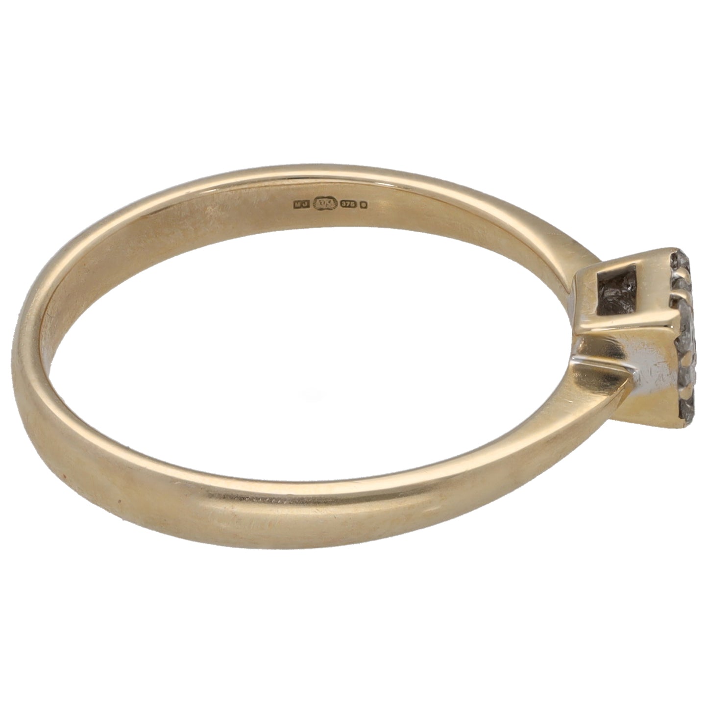 9ct Gold 0.15ct Diamond Cluster Ring Size O