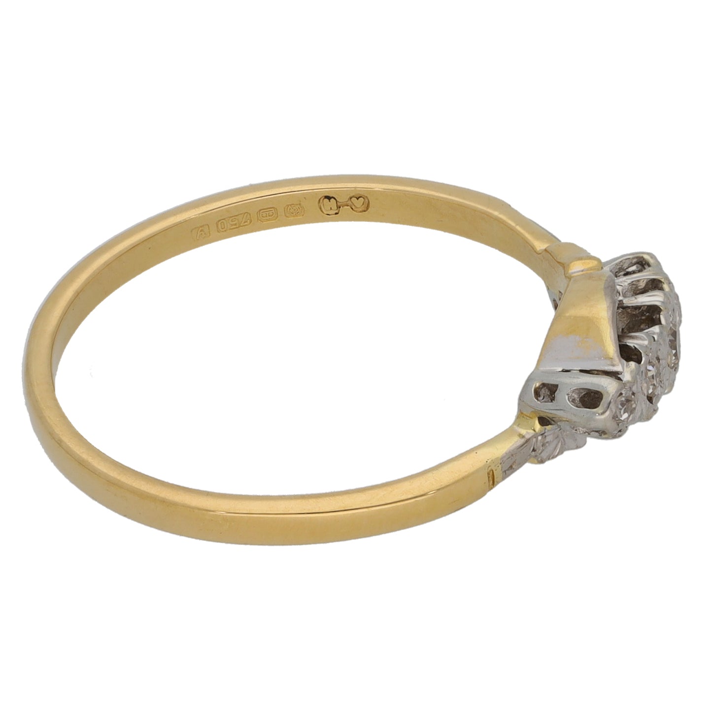 18ct Bicolour Gold 0.09ct Diamond Half Eternity Ring Size P