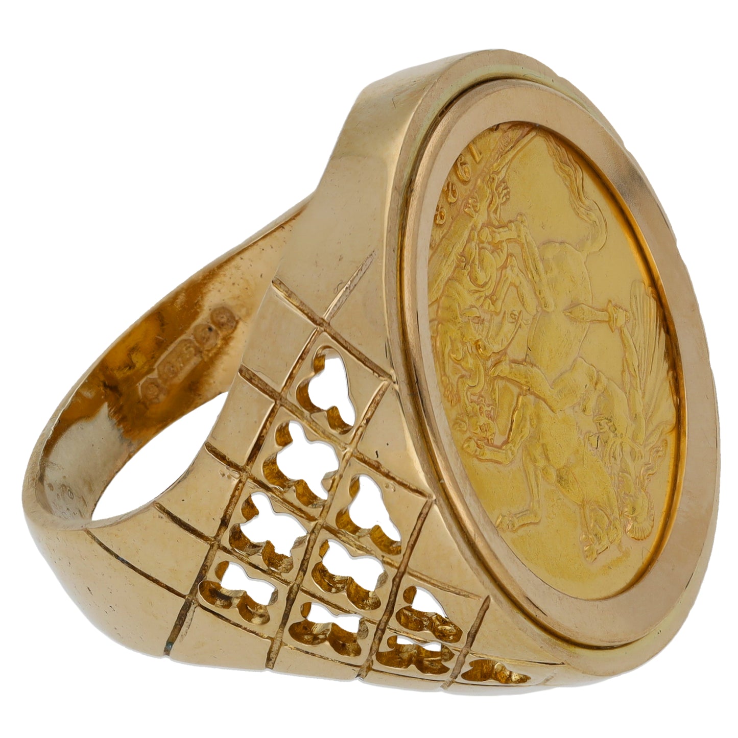 9ct Gold Coin Ring Size S