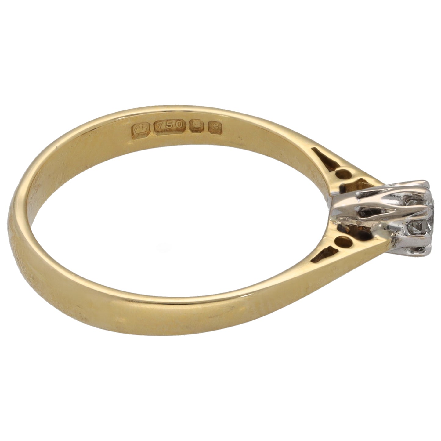 18ct Gold 0.15ct Diamond Solitaire Ring Size L