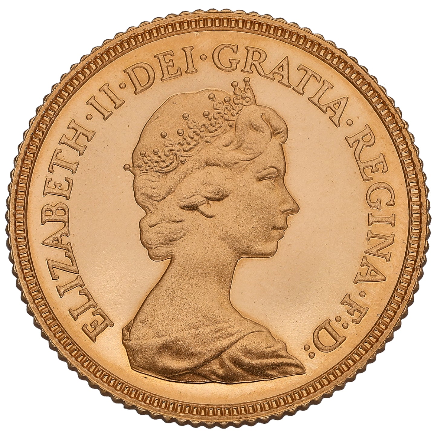 22ct Gold Queen Elizabeth II Half Sovereign Coin 1982
