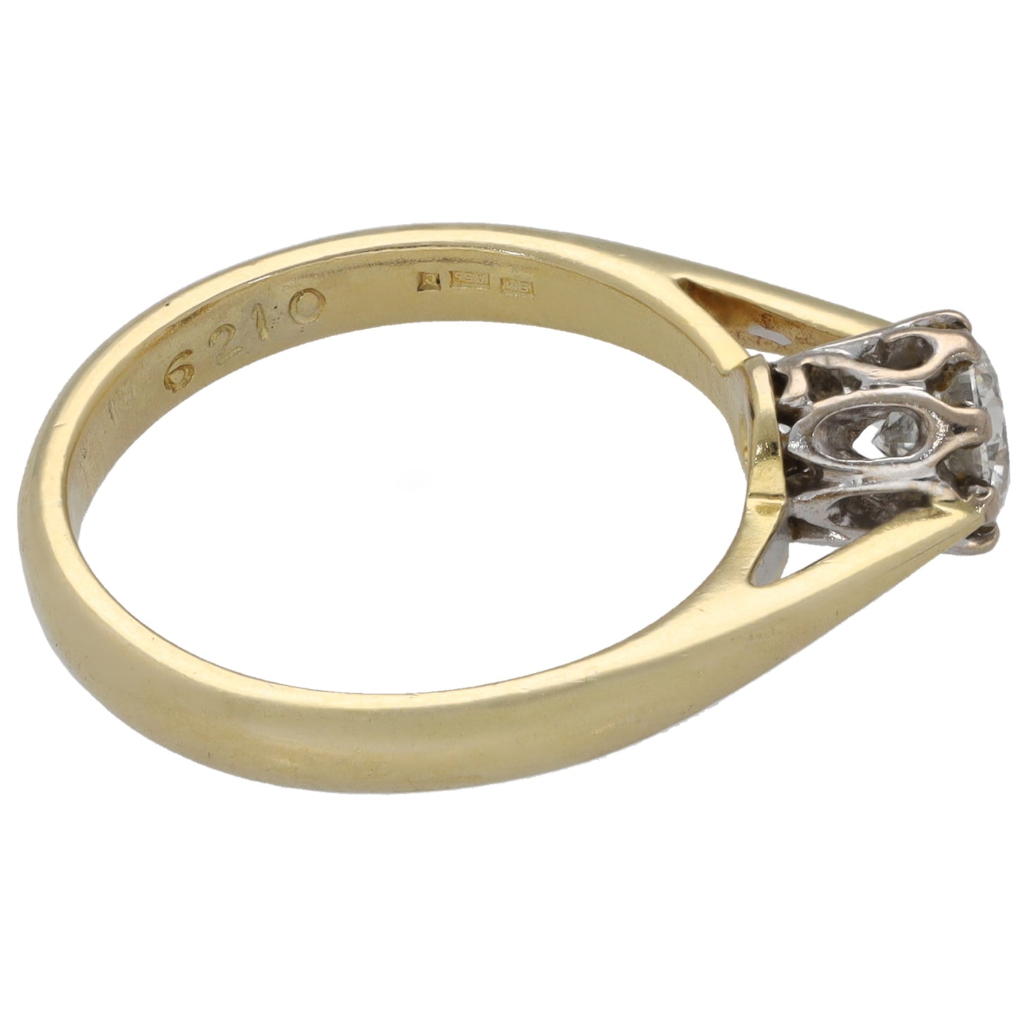 18ct Gold 0.45ct Diamond Solitaire Ring Size K
