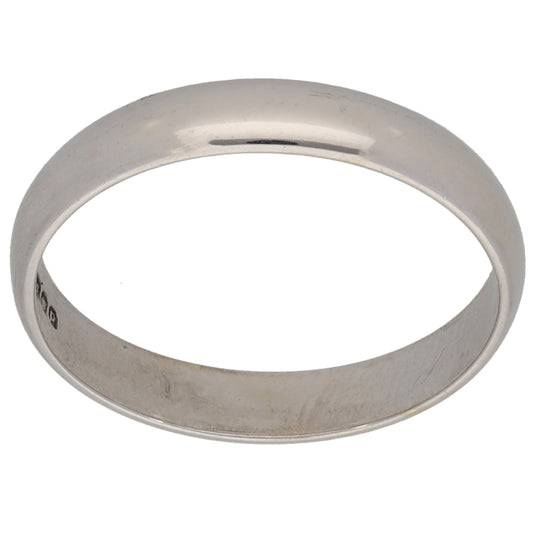 9ct White Gold Plain Wedding Ring Size M