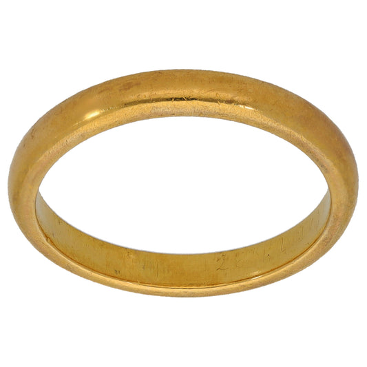 22ct Gold Plain Wedding Ring Size M