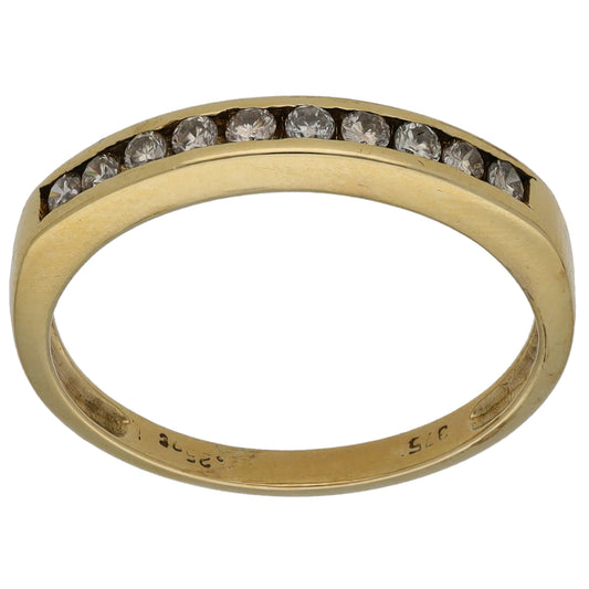 9ct Gold 0.25ct Diamond Half Eternity Ring Size N