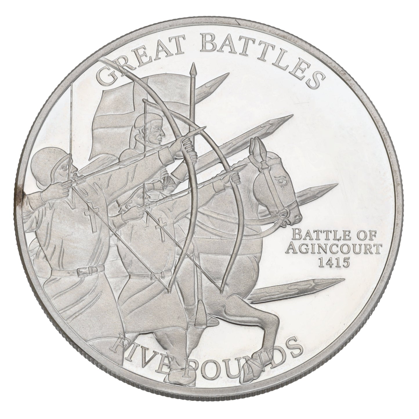 Sterling Silver Battle of Agincourt Five Pounds Coin 2009