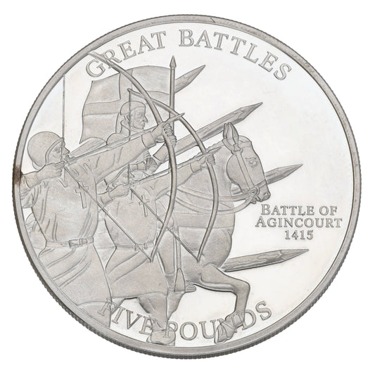 Sterling Silver Battle of Agincourt Five Pounds Coin 2009