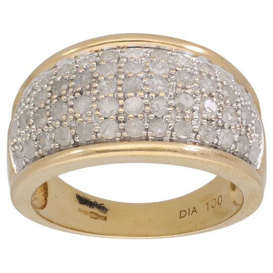 9ct Gold 1.00ct Diamond Alternative Ring Size N