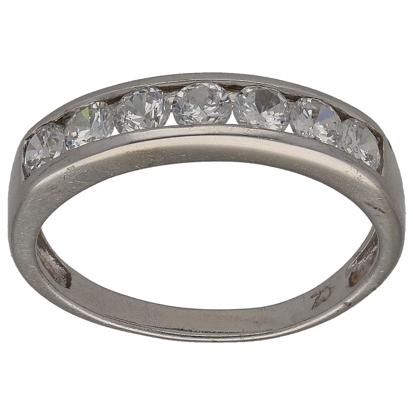 9ct White Gold Cubic Zirconia Half Eternity Ring Size K