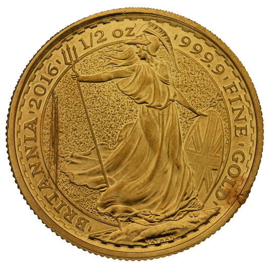 24ct Gold Queen Elizabeth II 1/2 OZ Britannia Coin 2016