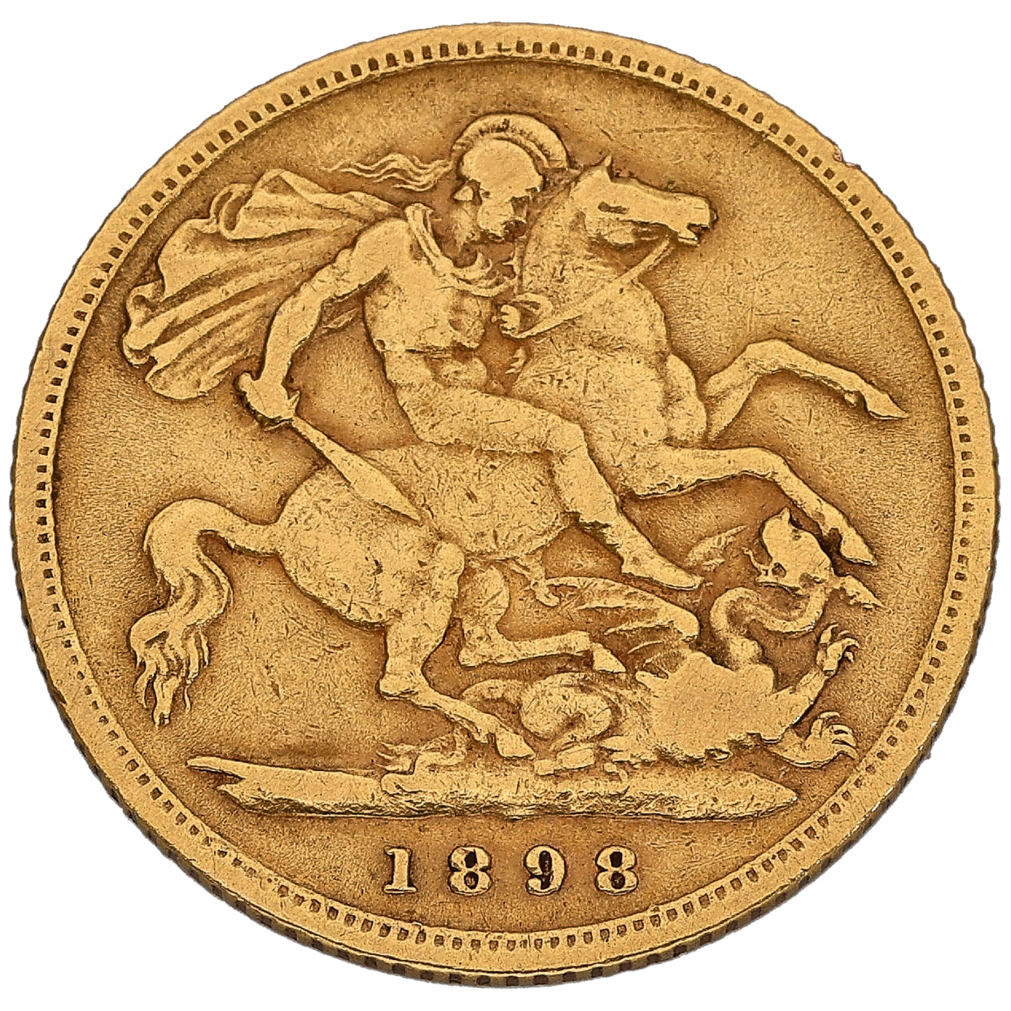 22ct Gold Queen Victoria Half Sovereign Coin 1898