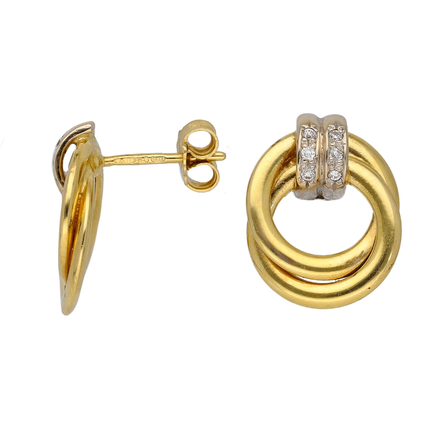 18ct Gold Cubic Zirconia Stud Earrings