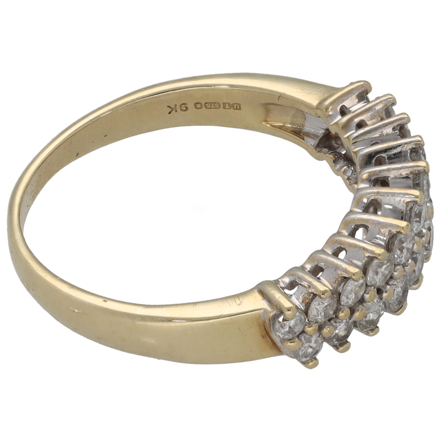 9ct Gold 0.86ct Diamond Dress/Cocktail Ring Size P
