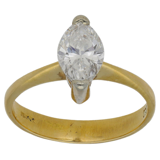 18ct Gold 1.07ct Diamond Solitaire Ring Size K