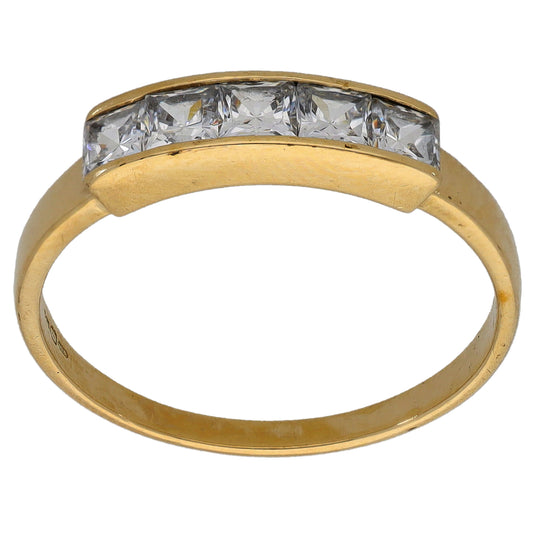 9ct Gold Cubic Zirconia Half Eternity Ring Size P
