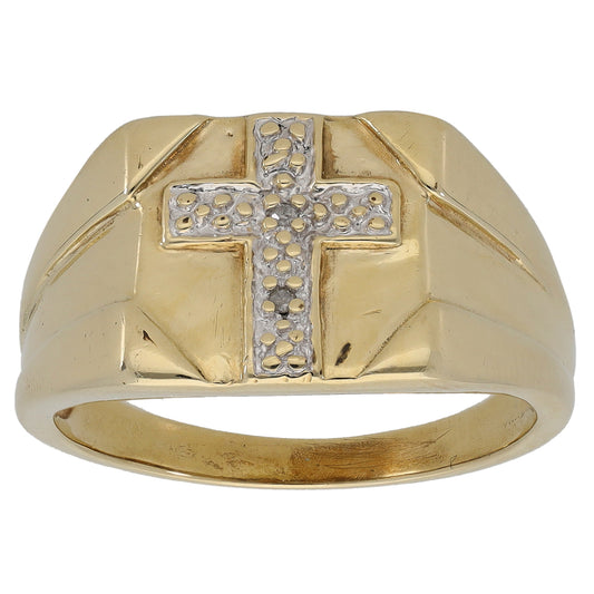 9ct Gold 0.01ct Signet Ring Size Q