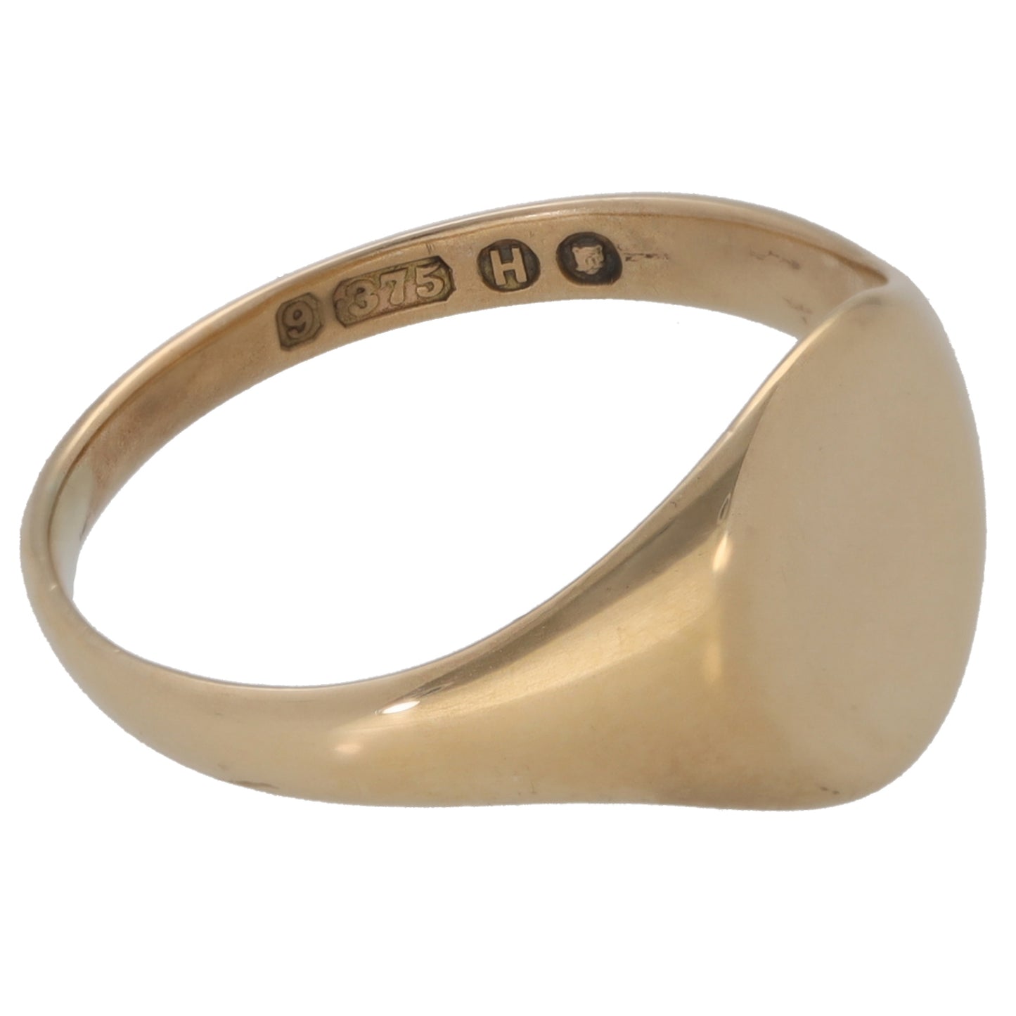 9ct Gold Plain Signet Ring Size L
